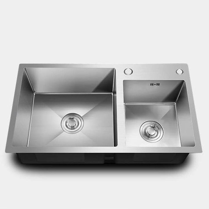 Stainless Steel Workstation Sink Dual Mount Modern Kitchen Bar Sink Clearhalo 'Home Improvement' 'home_improvement' 'home_improvement_kitchen_sinks' 'Kitchen Remodel & Kitchen Fixtures' 'Kitchen Sinks & Faucet Components' 'Kitchen Sinks' 'kitchen_sinks' 1200x1200_ef398b6b-e1cc-4075-b74d-a390b5a450c1