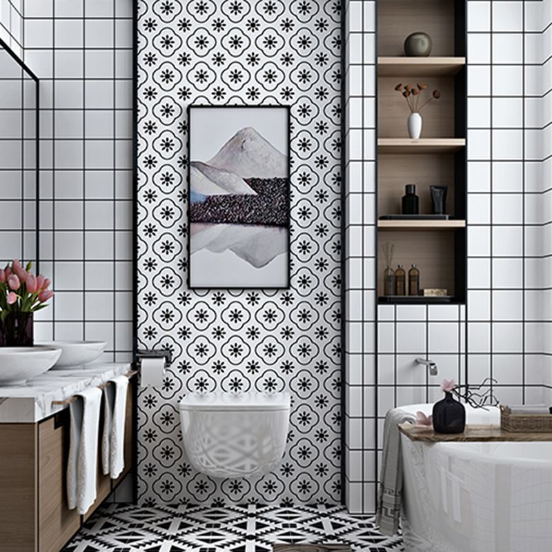 Contemporary Wallpaper Single Tile Bathroom Wallpaper with Rectangle Shape Clearhalo 'Flooring 'Home Improvement' 'home_improvement' 'home_improvement_peel_stick_blacksplash' 'Peel & Stick Backsplash Tile' 'peel_stick_blacksplash' 'Walls & Ceilings' Walls and Ceiling' 1200x1200_ef3bb548-a936-4d87-b4b3-6f9fb1d1e1ee