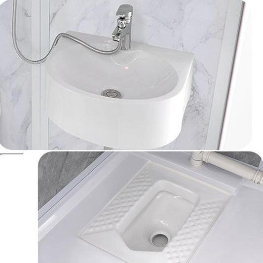 Single Sliding Frosted Shower Kit Rectangle White Shower Stall Clearhalo 'Bathroom Remodel & Bathroom Fixtures' 'Home Improvement' 'home_improvement' 'home_improvement_shower_stalls_enclosures' 'Shower Stalls & Enclosures' 'shower_stalls_enclosures' 'Showers & Bathtubs' 1200x1200_ef494ebe-b8ec-462d-87ae-256a8eedfdb3