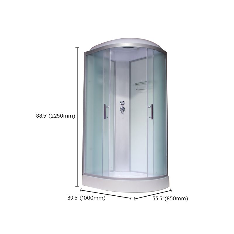 Corner Tempered Glass Shower Stall Home Round Double Sliding Shower Stall Clearhalo 'Bathroom Remodel & Bathroom Fixtures' 'Home Improvement' 'home_improvement' 'home_improvement_shower_stalls_enclosures' 'Shower Stalls & Enclosures' 'shower_stalls_enclosures' 'Showers & Bathtubs' 1200x1200_ef690f1f-fea8-4114-80f7-232f531deb14