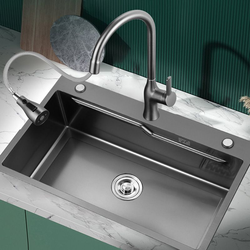 Contemporary Style Kitchen Sink Stainless Steel Kitchen Sink with 3 Holes Clearhalo 'Home Improvement' 'home_improvement' 'home_improvement_kitchen_sinks' 'Kitchen Remodel & Kitchen Fixtures' 'Kitchen Sinks & Faucet Components' 'Kitchen Sinks' 'kitchen_sinks' 1200x1200_ef81ee0b-3a77-40c4-8c96-d1ebd616cfe7