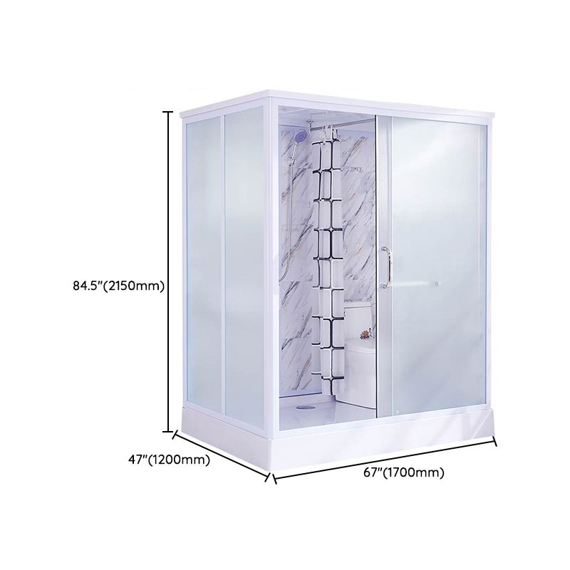 Framed Single Sliding Shower Kit Rectangle Frosted Shower Kit Clearhalo 'Bathroom Remodel & Bathroom Fixtures' 'Home Improvement' 'home_improvement' 'home_improvement_shower_stalls_enclosures' 'Shower Stalls & Enclosures' 'shower_stalls_enclosures' 'Showers & Bathtubs' 1200x1200_ef8c7878-a0cb-4d93-ae7c-62ac2c1a47c9
