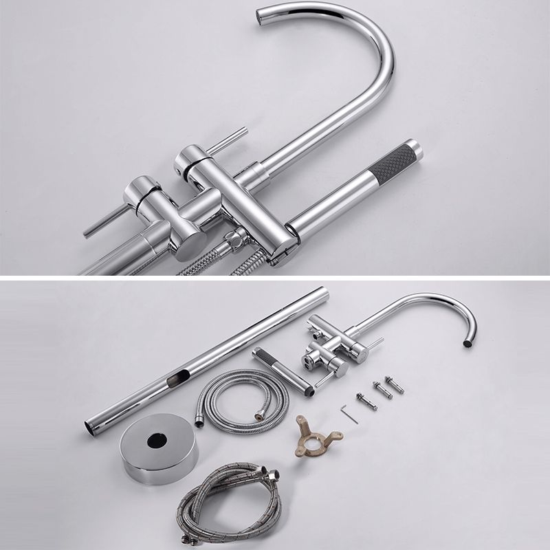 Floor Mounted Metal Freestanding Tub Filler Single Handle Freestanding Faucet Clearhalo 'Bathroom Remodel & Bathroom Fixtures' 'Bathtub Faucets' 'bathtub_faucets' 'Home Improvement' 'home_improvement' 'home_improvement_bathtub_faucets' 1200x1200_ef99494f-6de9-48e3-b8c3-d908d7c74d6e