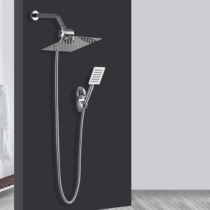 Square Metal Dual Shower Heads Modern Shower with Shower Hose Clearhalo 'Bathroom Remodel & Bathroom Fixtures' 'Home Improvement' 'home_improvement' 'home_improvement_shower_heads' 'Shower Heads' 'shower_heads' 'Showers & Bathtubs Plumbing' 'Showers & Bathtubs' 1200x1200_ef9bb3fc-3dc9-4241-b493-93135fe133aa