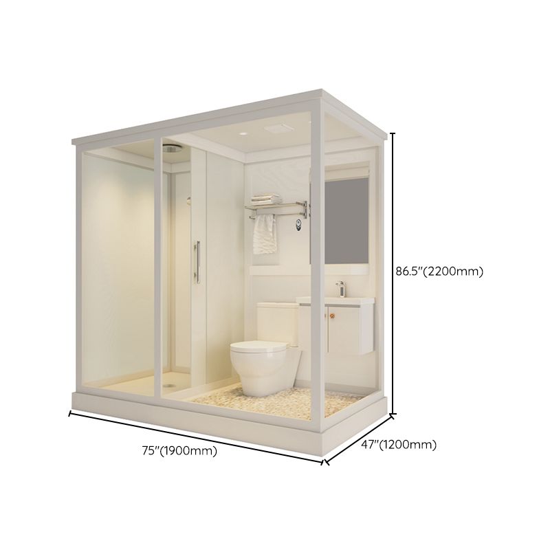 Framed Tempered Glass Shower Kit Included Framed Shower Stall in White without Toilet Clearhalo 'Bathroom Remodel & Bathroom Fixtures' 'Home Improvement' 'home_improvement' 'home_improvement_shower_stalls_enclosures' 'Shower Stalls & Enclosures' 'shower_stalls_enclosures' 'Showers & Bathtubs' 1200x1200_ef9fb9ea-3f2a-4148-aa81-b722b25b2207