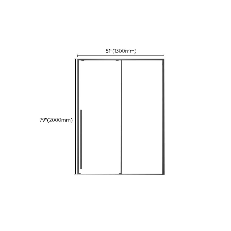 Gray Narrow Side Shower Door Single Sliding Door Tempered Glass Shower Door Clearhalo 'Bathroom Remodel & Bathroom Fixtures' 'Home Improvement' 'home_improvement' 'home_improvement_shower_tub_doors' 'Shower and Tub Doors' 'shower_tub_doors' 'Showers & Bathtubs' 1200x1200_efa29f6a-d6df-4670-9247-11ebb8576449