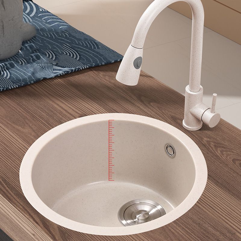 Round Kitchen Sink Quartz Single Bowl Kitchen Sink with Drain Assembly Clearhalo 'Home Improvement' 'home_improvement' 'home_improvement_kitchen_sinks' 'Kitchen Remodel & Kitchen Fixtures' 'Kitchen Sinks & Faucet Components' 'Kitchen Sinks' 'kitchen_sinks' 1200x1200_efb489ce-27df-452d-866e-1b5537b1cb97