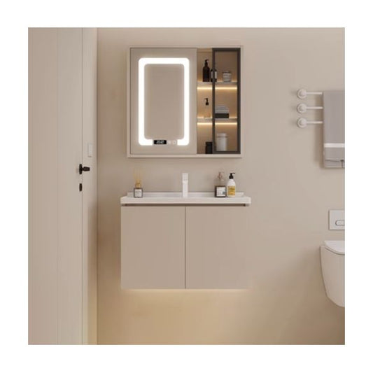 Modern Style Wall Mount Vanity Set Wooden with Doors for Bathroom Clearhalo 'Bathroom Remodel & Bathroom Fixtures' 'Bathroom Vanities' 'bathroom_vanities' 'Home Improvement' 'home_improvement' 'home_improvement_bathroom_vanities' 1200x1200_efbf6940-968a-41f2-8cc2-0a86f8122000