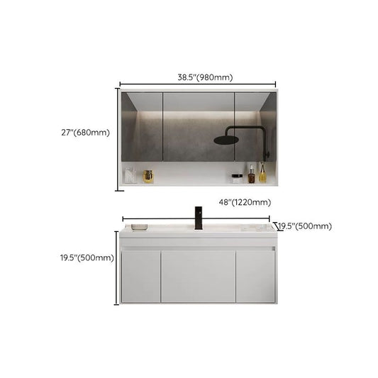 White Modern Wall Mounted Standard Open Console with Sink Set Clearhalo 'Bathroom Remodel & Bathroom Fixtures' 'Bathroom Vanities' 'bathroom_vanities' 'Home Improvement' 'home_improvement' 'home_improvement_bathroom_vanities' 1200x1200_efd87e54-7501-4dc7-9625-6b9cdc087d05