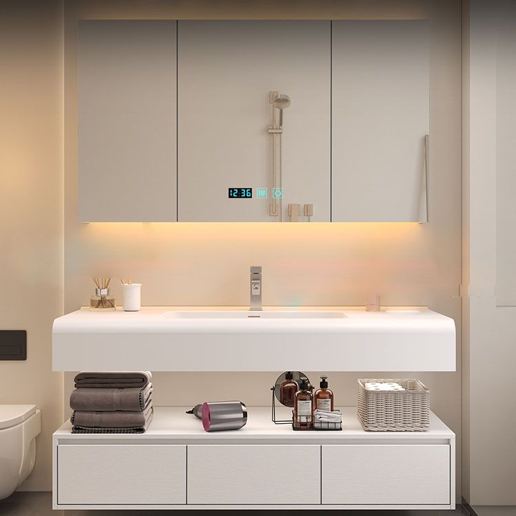 Mirror Included Wall Mount Sink Vanity with Faucet Sink for Bathroom Clearhalo 'Bathroom Remodel & Bathroom Fixtures' 'Bathroom Vanities' 'bathroom_vanities' 'Home Improvement' 'home_improvement' 'home_improvement_bathroom_vanities' 1200x1200_efdab715-628c-49a4-a036-74fcd3152dd1