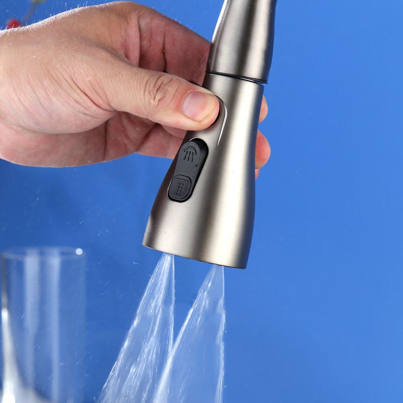 Contemporary Retractable Kitchen Faucet Copper 1-Handle High Arc Kitchen Faucet Clearhalo 'Home Improvement' 'home_improvement' 'home_improvement_kitchen_faucets' 'Kitchen Faucets' 'Kitchen Remodel & Kitchen Fixtures' 'Kitchen Sinks & Faucet Components' 'kitchen_faucets' 1200x1200_efebbefb-3b7d-45ee-a5bd-d966b6528bb4