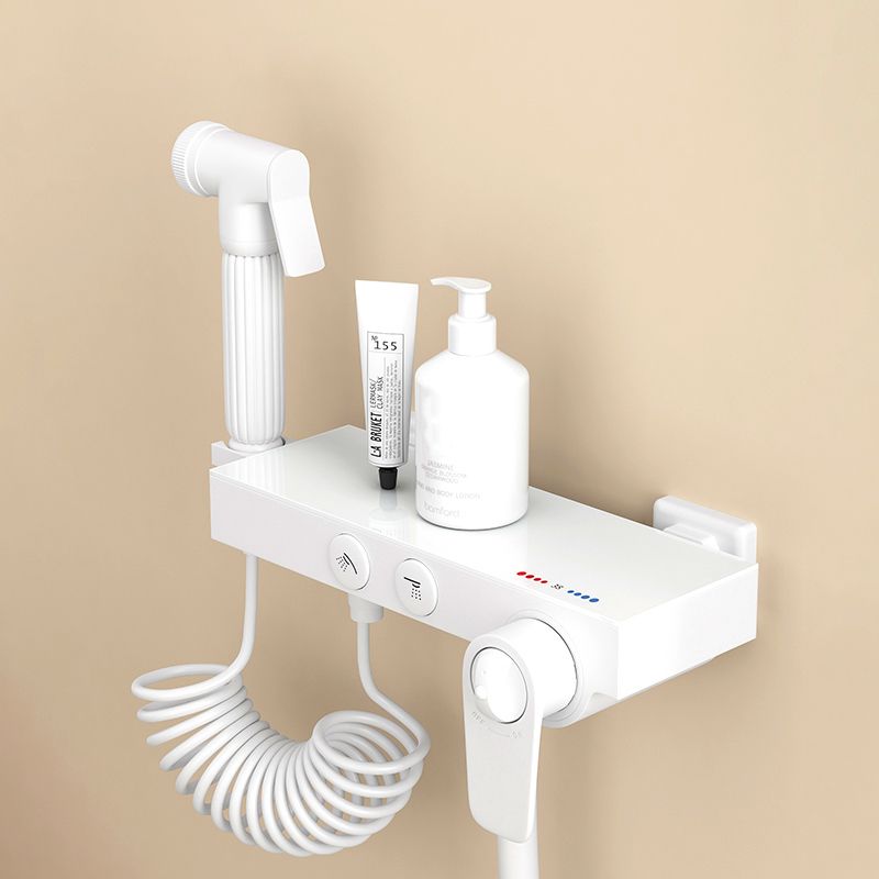 Shower System Massage Jet Round Handheld Shower Head Wall Mounted Shower Trim Clearhalo 'Bathroom Remodel & Bathroom Fixtures' 'Home Improvement' 'home_improvement' 'home_improvement_shower_faucets' 'Shower Faucets & Systems' 'shower_faucets' 'Showers & Bathtubs Plumbing' 'Showers & Bathtubs' 1200x1200_eff5c696-582b-462e-bd85-ee7646efcd6a