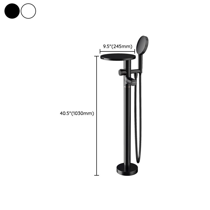 Floor Mounted Copper Freestanding Tub Filler Freestanding Round Tub Filler Trim Clearhalo 'Bathroom Remodel & Bathroom Fixtures' 'Bathtub Faucets' 'bathtub_faucets' 'Home Improvement' 'home_improvement' 'home_improvement_bathtub_faucets' 1200x1200_effc8a61-6211-4984-b9bd-3aa3caeaf450