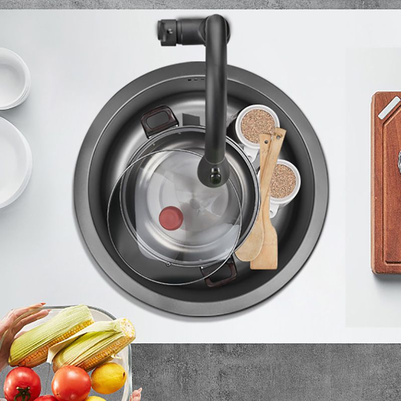 Single Bowl Kitchen Sink Stainless Steel Round Sink with Drain Assembly Clearhalo 'Home Improvement' 'home_improvement' 'home_improvement_kitchen_sinks' 'Kitchen Remodel & Kitchen Fixtures' 'Kitchen Sinks & Faucet Components' 'Kitchen Sinks' 'kitchen_sinks' 1200x1200_effdf326-947f-4472-9eee-9462bd1a1152