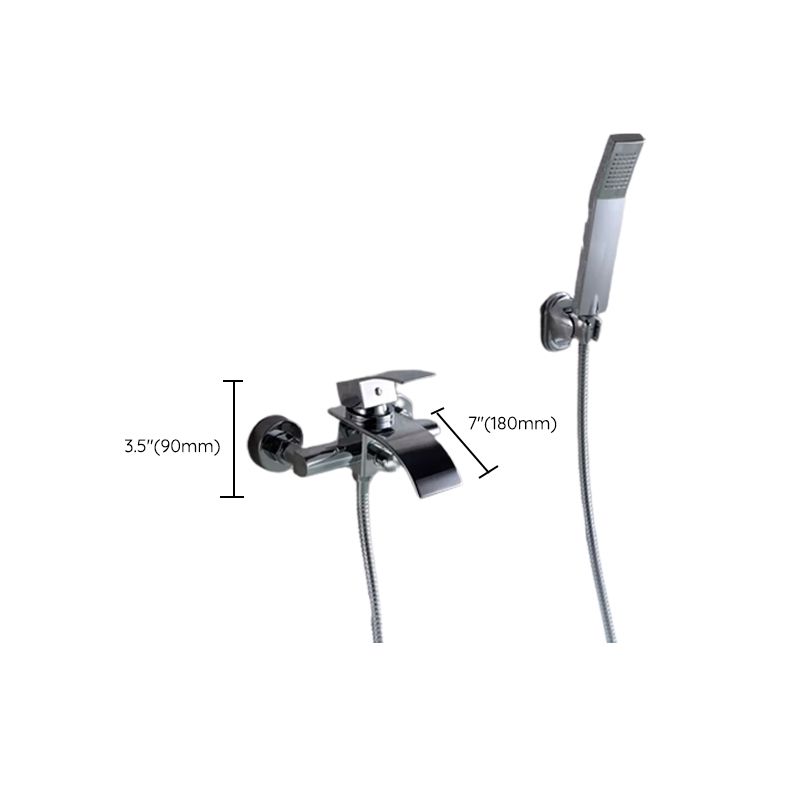 Bathroom Tub Spout Wall Mounted Hand Shower Fixed Bathtub Faucet Clearhalo 'Bathroom Remodel & Bathroom Fixtures' 'Bathtub Faucets' 'bathtub_faucets' 'Home Improvement' 'home_improvement' 'home_improvement_bathtub_faucets' 1200x1200_f00f2055-53ab-439d-84f9-1b127875d1da