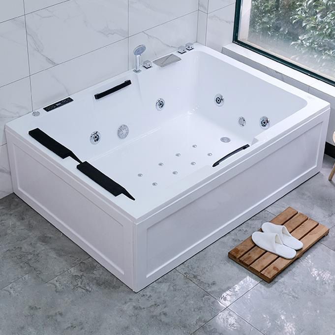 Modern Stand Alone Bath Acrylic Soaking White Rectangular Bathtub Clearhalo 'Bathroom Remodel & Bathroom Fixtures' 'Bathtubs' 'Home Improvement' 'home_improvement' 'home_improvement_bathtubs' 'Showers & Bathtubs' 1200x1200_f02a37be-9136-4603-af2d-d67155d1efea