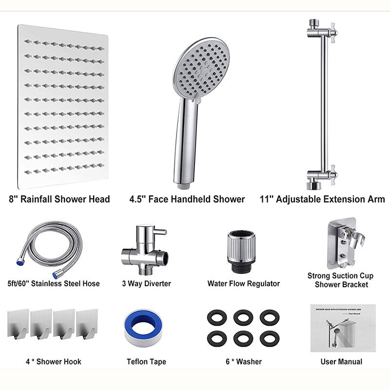 Square Shape Dual Shower Heads Modern Home Metal Dual Shower Heads Clearhalo 'Bathroom Remodel & Bathroom Fixtures' 'Home Improvement' 'home_improvement' 'home_improvement_shower_heads' 'Shower Heads' 'shower_heads' 'Showers & Bathtubs Plumbing' 'Showers & Bathtubs' 1200x1200_f0453dbf-dcbf-4f27-855a-46d0104054aa