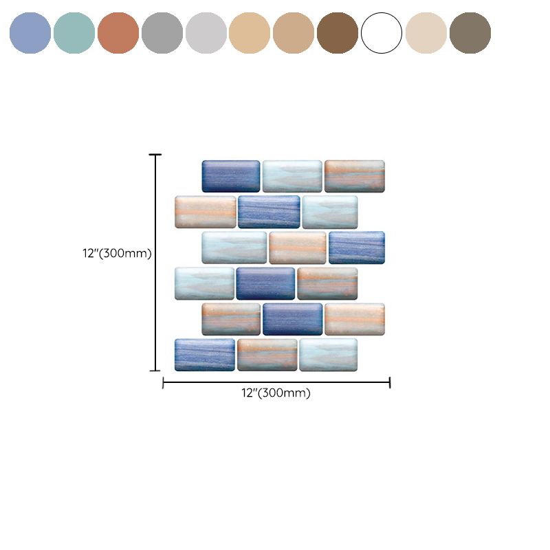 Modern Matte Peel and Stick Tile Rectangular PVC Subway Tile for Bathroom Clearhalo 'Flooring 'Home Improvement' 'home_improvement' 'home_improvement_peel_stick_blacksplash' 'Peel & Stick Backsplash Tile' 'peel_stick_blacksplash' 'Walls & Ceilings' Walls and Ceiling' 1200x1200_f0497793-4808-41a8-b9cb-af0115a60dd3