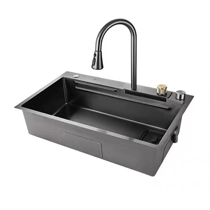 Modern Kitchen Sink Stainless Steel with Accessories and Faucet Bar Prep Sink Clearhalo 'Home Improvement' 'home_improvement' 'home_improvement_kitchen_sinks' 'Kitchen Remodel & Kitchen Fixtures' 'Kitchen Sinks & Faucet Components' 'Kitchen Sinks' 'kitchen_sinks' 1200x1200_f0649aec-5cc0-40e7-9db7-b2f56ee6ac1f