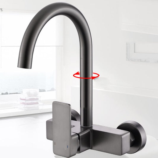 Contemporary Single Handle Kitchen Faucet 1 Hold Bar Faucet in Gray Clearhalo 'Home Improvement' 'home_improvement' 'home_improvement_kitchen_faucets' 'Kitchen Faucets' 'Kitchen Remodel & Kitchen Fixtures' 'Kitchen Sinks & Faucet Components' 'kitchen_faucets' 1200x1200_f08519a6-7c2c-44a0-910c-15b1bb8d69d2