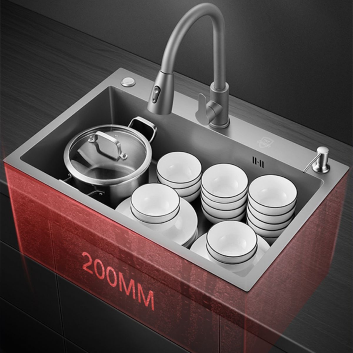 Modern Style Kitchen Sink Stainless Steel Kitchen Sink with Drain Strainer Kit Clearhalo 'Home Improvement' 'home_improvement' 'home_improvement_kitchen_sinks' 'Kitchen Remodel & Kitchen Fixtures' 'Kitchen Sinks & Faucet Components' 'Kitchen Sinks' 'kitchen_sinks' 1200x1200_f0cff21d-fef1-4732-8f95-7a54deee048e