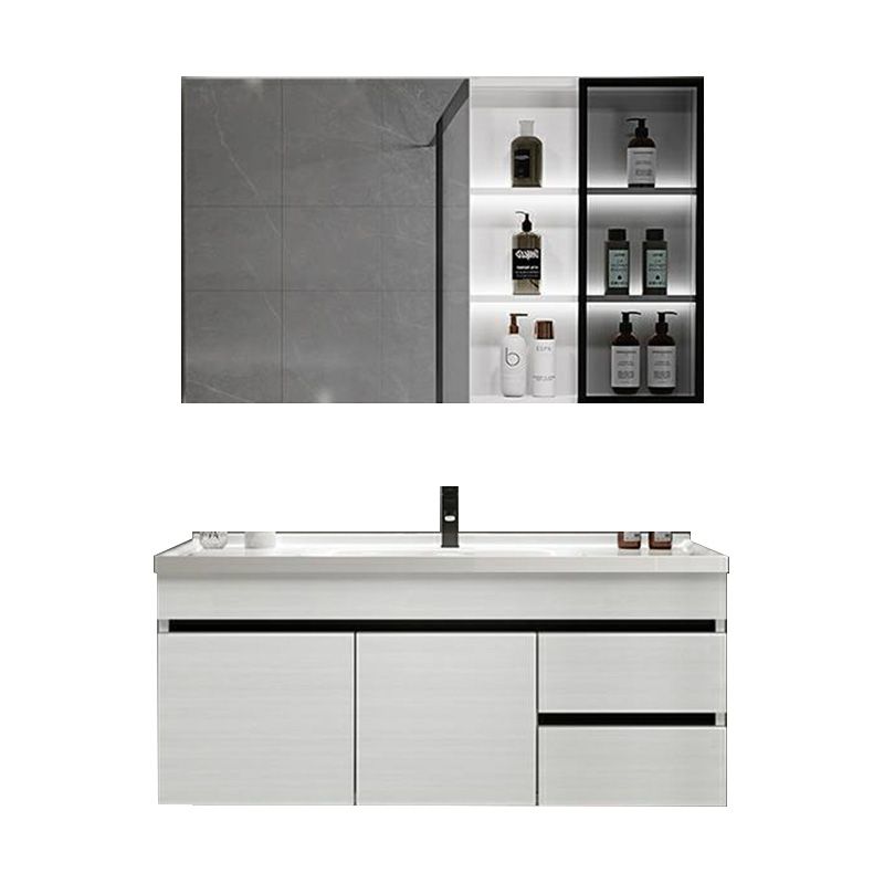 Popular Bathroom Sink Vanity Wall-Mounted 4 Doors Open Shelf Clearhalo 'Bathroom Remodel & Bathroom Fixtures' 'Bathroom Vanities' 'bathroom_vanities' 'Home Improvement' 'home_improvement' 'home_improvement_bathroom_vanities' 1200x1200_f0df1cdc-3156-40fd-af1d-dd14b80c9869