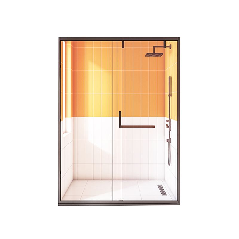 Narrow Edge Semi Frameless Shower Door Tempered Glass Single Sliding Shower Door Clearhalo 'Bathroom Remodel & Bathroom Fixtures' 'Home Improvement' 'home_improvement' 'home_improvement_shower_tub_doors' 'Shower and Tub Doors' 'shower_tub_doors' 'Showers & Bathtubs' 1200x1200_f10e959d-06ce-4e67-9700-c052e4d3d28e