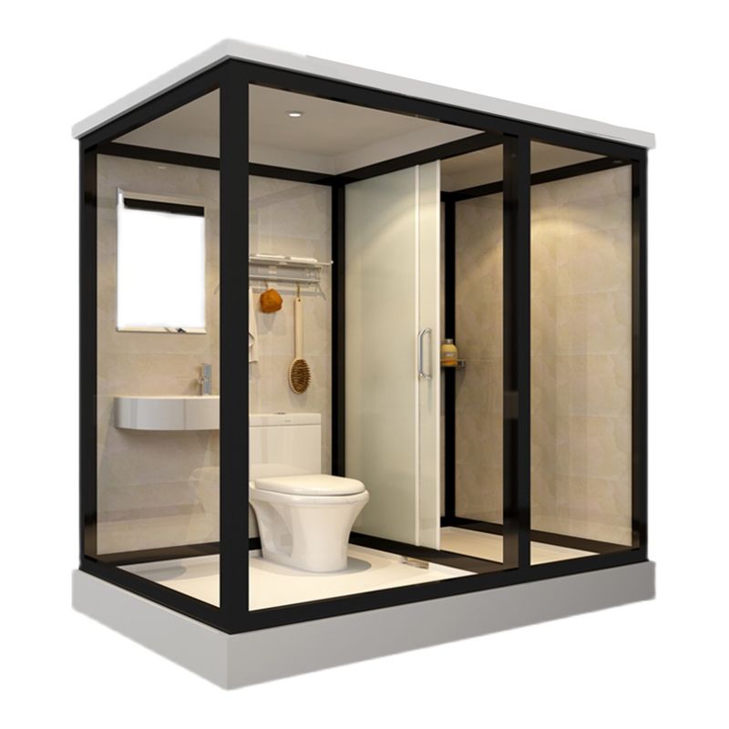 Contemporary Framed Shower Stall Frosted Shower Stall with Ceiling Clearhalo 'Bathroom Remodel & Bathroom Fixtures' 'Home Improvement' 'home_improvement' 'home_improvement_shower_stalls_enclosures' 'Shower Stalls & Enclosures' 'shower_stalls_enclosures' 'Showers & Bathtubs' 1200x1200_f11151c5-e9c3-474f-8221-0b9a81c2fc91