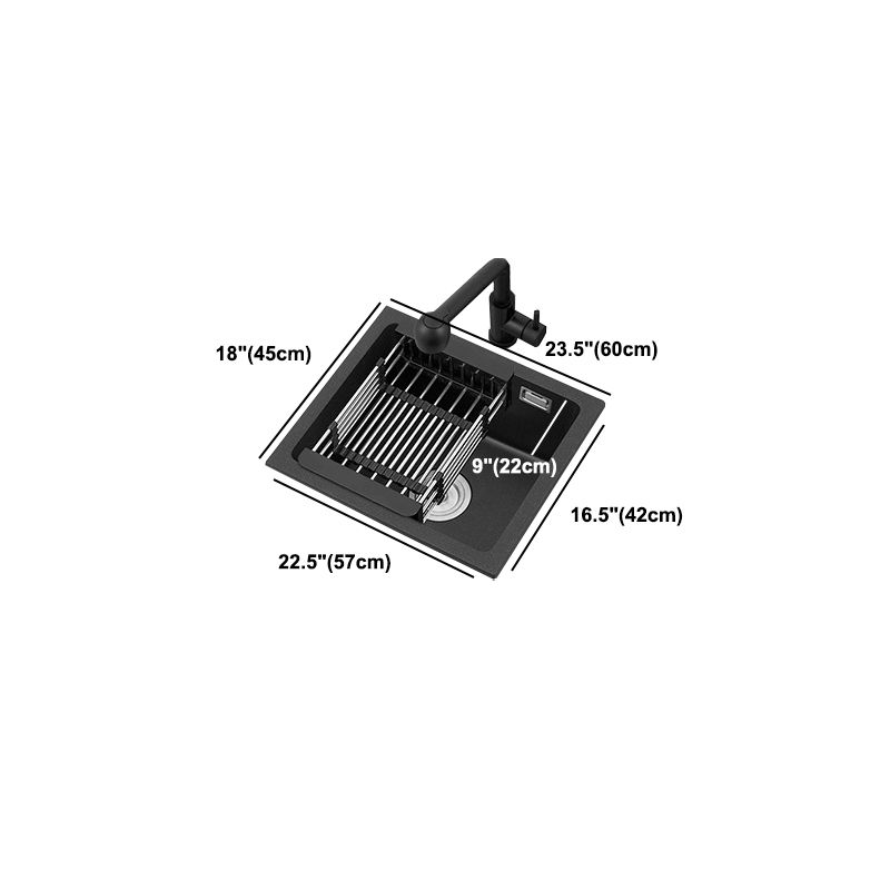 Black Quartz Sink Drop-In Kitchen Sink with with Drain Assembly Clearhalo 'Home Improvement' 'home_improvement' 'home_improvement_kitchen_sinks' 'Kitchen Remodel & Kitchen Fixtures' 'Kitchen Sinks & Faucet Components' 'Kitchen Sinks' 'kitchen_sinks' 1200x1200_f115fde8-0644-4ef2-bdaa-f250c0d499c9