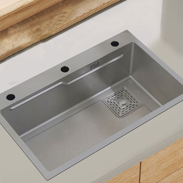Modern Style Kitchen Sink Rectangle Shape Kitchen Sink with Single Bowl Clearhalo 'Home Improvement' 'home_improvement' 'home_improvement_kitchen_sinks' 'Kitchen Remodel & Kitchen Fixtures' 'Kitchen Sinks & Faucet Components' 'Kitchen Sinks' 'kitchen_sinks' 1200x1200_f11fddcc-e148-43df-b25e-3996ac13db03