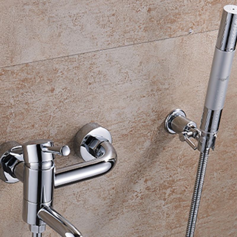 Popular Bathtub Faucet Swivel Spout Wall Mounted Tub Filler Trim Clearhalo 'Bathroom Remodel & Bathroom Fixtures' 'Bathtub Faucets' 'bathtub_faucets' 'Home Improvement' 'home_improvement' 'home_improvement_bathtub_faucets' 1200x1200_f157b3f2-c6f9-44b4-b430-593493299220