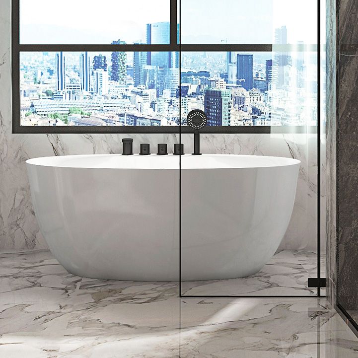Antique Finish Soaking Bathtub Back to Wall Modern Oval Bath Tub Clearhalo 'Bathroom Remodel & Bathroom Fixtures' 'Bathtubs' 'Home Improvement' 'home_improvement' 'home_improvement_bathtubs' 'Showers & Bathtubs' 1200x1200_f15d66f6-f796-474a-b7e0-ab2f4ee57dbd