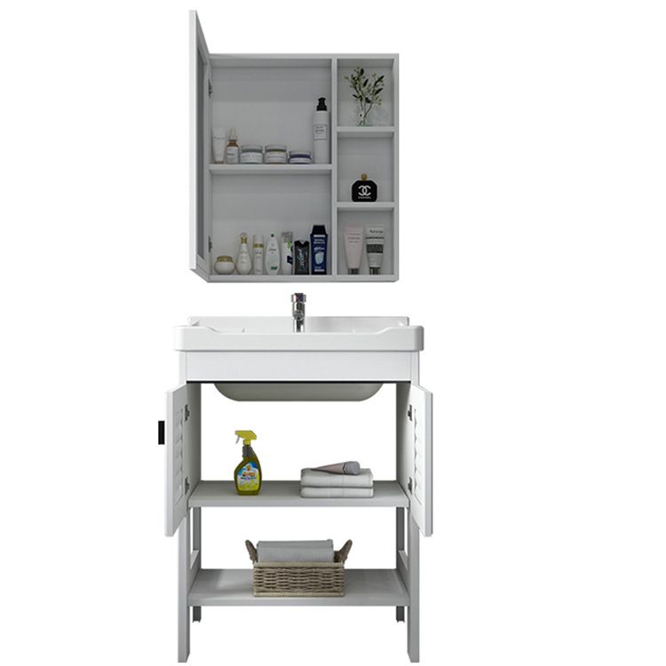 Bathroom Sink Vanity Drawers Doors Mirror Shelf Storage Vanity with Faucet Clearhalo 'Bathroom Remodel & Bathroom Fixtures' 'Bathroom Vanities' 'bathroom_vanities' 'Home Improvement' 'home_improvement' 'home_improvement_bathroom_vanities' 1200x1200_f163a8fa-e69d-481a-9dbd-c6a05c77bfa7