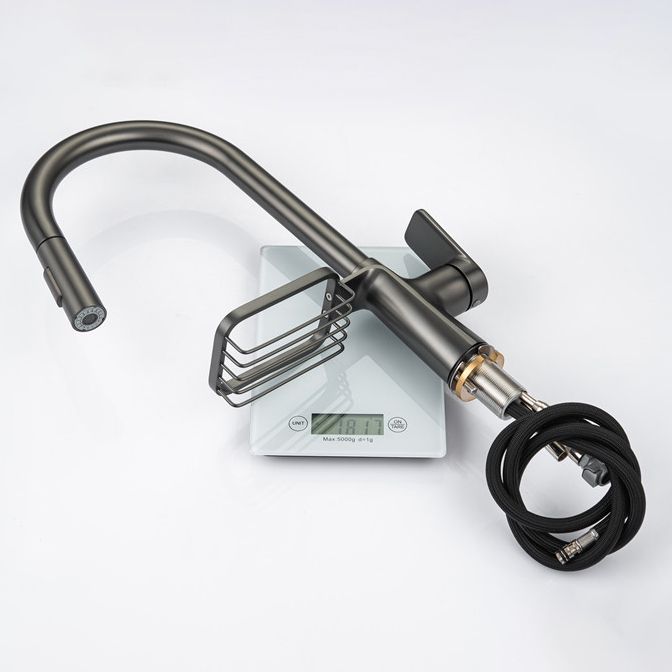 Modern Pull Down Kitchen Faucet Single Handle Faucet with Pull Out Sprayer Clearhalo 'Home Improvement' 'home_improvement' 'home_improvement_kitchen_faucets' 'Kitchen Faucets' 'Kitchen Remodel & Kitchen Fixtures' 'Kitchen Sinks & Faucet Components' 'kitchen_faucets' 1200x1200_f17271ed-2be7-4278-bf47-eef5862b9b45