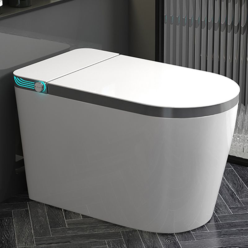 White Finish Elongated Floor Mount Bidet with Foot Sensor and Heated Seat Clearhalo 'Bathroom Remodel & Bathroom Fixtures' 'Bidets' 'Home Improvement' 'home_improvement' 'home_improvement_bidets' 'Toilets & Bidets' 1200x1200_f19d73b7-8d15-40f4-827c-cfde5bc2a94c