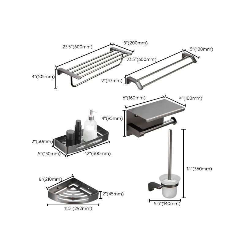 Modern Bathroom Accessories Hardware Set Grey Bathroom Accessory Kit Clearhalo 'Bathroom Hardware Sets' 'Bathroom Hardware' 'Bathroom Remodel & Bathroom Fixtures' 'bathroom_hardware_sets' 'Home Improvement' 'home_improvement' 'home_improvement_bathroom_hardware_sets' 1200x1200_f1b59ba0-2a15-429b-b312-a8ecf893c561