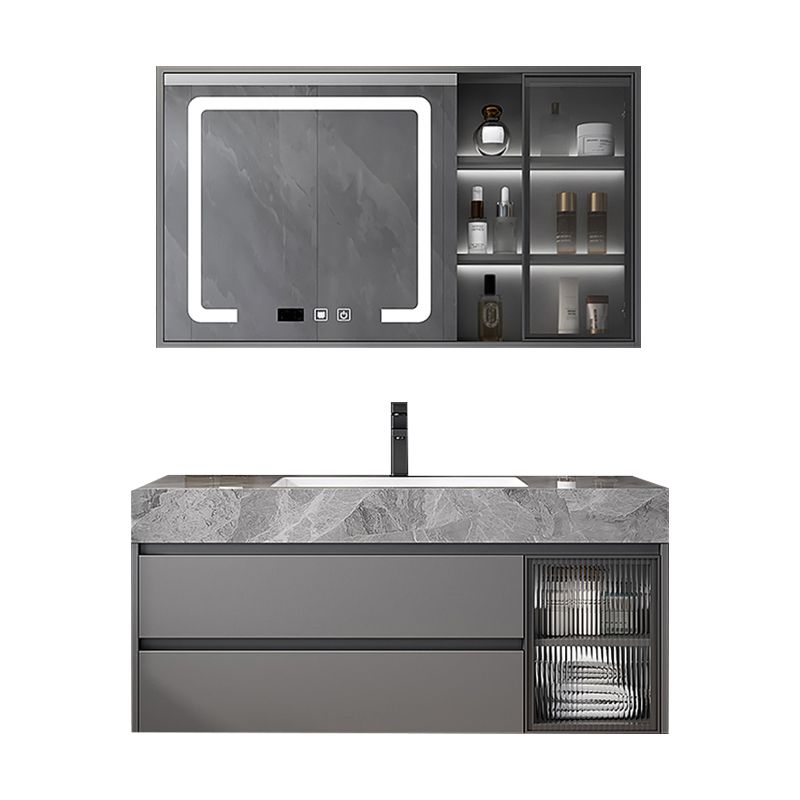 Modern Wall Mount Bath Vanity Gray Tone Vanity Cabinet with Mirror Cabinet Clearhalo 'Bathroom Remodel & Bathroom Fixtures' 'Bathroom Vanities' 'bathroom_vanities' 'Home Improvement' 'home_improvement' 'home_improvement_bathroom_vanities' 1200x1200_f1bd1b1f-602a-4fa9-b6c9-d521013123d8