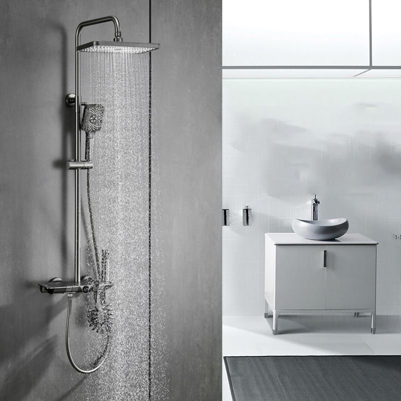 Modern Shower Set Slide Bar Dual Shower Head Thermostatic Wall Mounted Shower System Clearhalo 'Bathroom Remodel & Bathroom Fixtures' 'Home Improvement' 'home_improvement' 'home_improvement_shower_faucets' 'Shower Faucets & Systems' 'shower_faucets' 'Showers & Bathtubs Plumbing' 'Showers & Bathtubs' 1200x1200_f1f8759e-69a4-4fc7-b625-d3211fc893a4