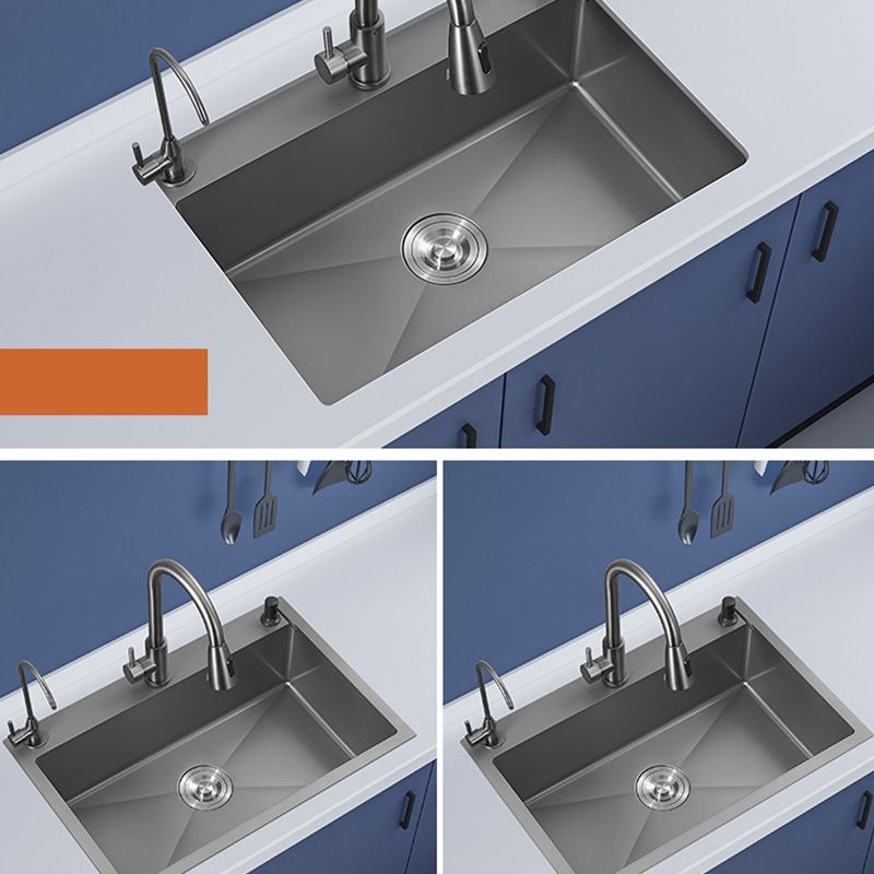 Contemporary Style Kitchen Sink Soundproof Kitchen Sink with Basket Strainer Clearhalo 'Home Improvement' 'home_improvement' 'home_improvement_kitchen_sinks' 'Kitchen Remodel & Kitchen Fixtures' 'Kitchen Sinks & Faucet Components' 'Kitchen Sinks' 'kitchen_sinks' 1200x1200_f1fcd1cf-fc15-4a2c-aab9-e917f48321ef