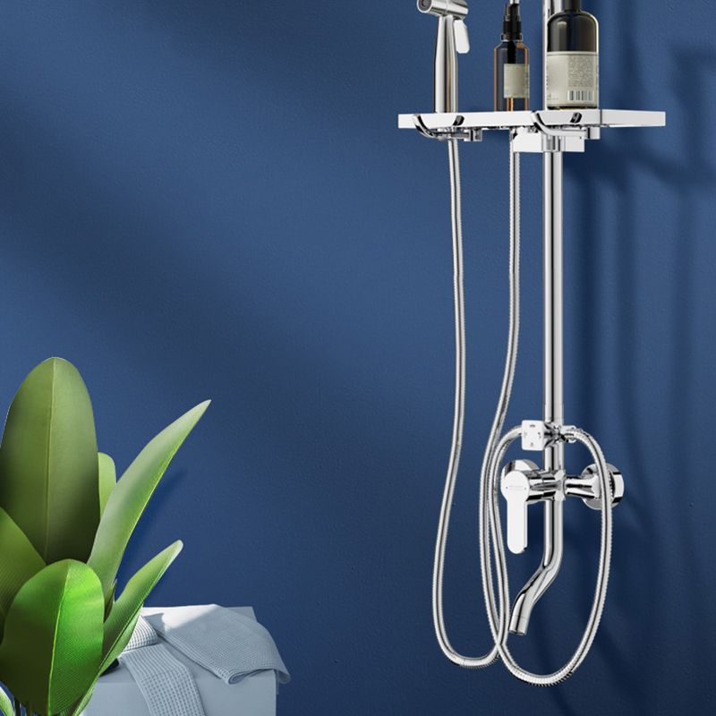 Modern Shower System Handle Lever Wall Mounted Copper Shower System Clearhalo 'Bathroom Remodel & Bathroom Fixtures' 'Home Improvement' 'home_improvement' 'home_improvement_shower_faucets' 'Shower Faucets & Systems' 'shower_faucets' 'Showers & Bathtubs Plumbing' 'Showers & Bathtubs' 1200x1200_f1fe85db-d2ba-4cf2-8a6f-6ca346c9ba37