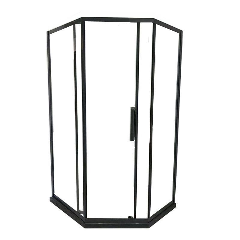 Contemporary Shower Enclosure Neo-Angle Semi-Frameless Clear Shower Enclosure Clearhalo 'Bathroom Remodel & Bathroom Fixtures' 'Home Improvement' 'home_improvement' 'home_improvement_shower_stalls_enclosures' 'Shower Stalls & Enclosures' 'shower_stalls_enclosures' 'Showers & Bathtubs' 1200x1200_f20a1512-ea11-49f0-93f7-a86a838cdaac