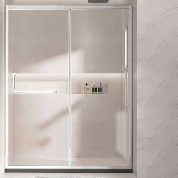 One-shaped Sliding Shower Doors Transparent Tempered Glass Shower Door Clearhalo 'Bathroom Remodel & Bathroom Fixtures' 'Home Improvement' 'home_improvement' 'home_improvement_shower_tub_doors' 'Shower and Tub Doors' 'shower_tub_doors' 'Showers & Bathtubs' 1200x1200_f21d1820-d36f-435b-b0b0-dbef8052d8d5