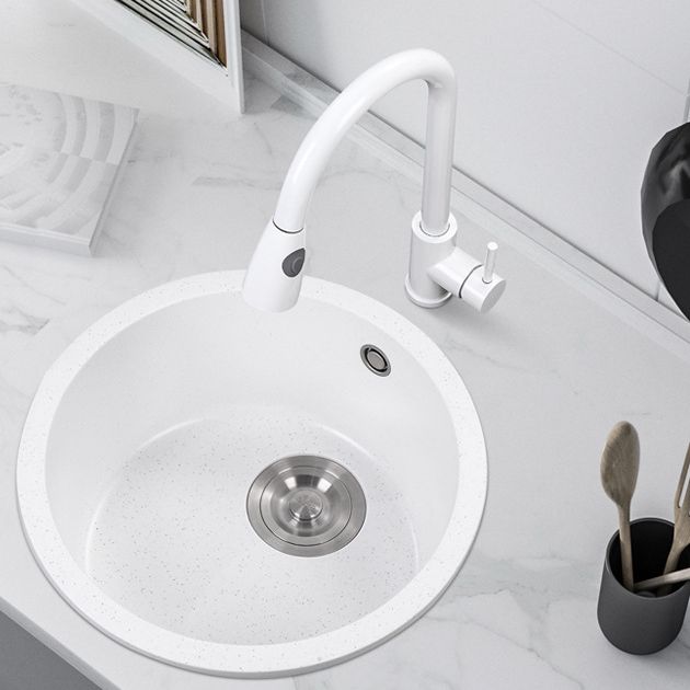 Round Quartz Kitchen Sink Single Bowl Kitchen Sink with Basket Strainer Clearhalo 'Home Improvement' 'home_improvement' 'home_improvement_kitchen_sinks' 'Kitchen Remodel & Kitchen Fixtures' 'Kitchen Sinks & Faucet Components' 'Kitchen Sinks' 'kitchen_sinks' 1200x1200_f22264f0-a6ec-443b-9cc6-8951b1f836a8