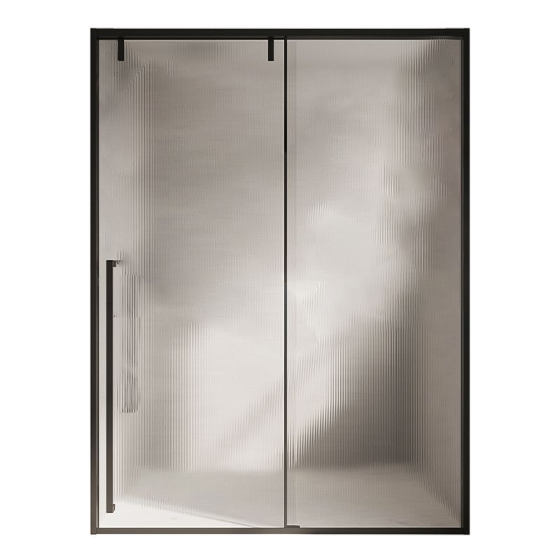 Glass and Metal Shower Door Simple One-Line Shower Black Bath Door Clearhalo 'Bathroom Remodel & Bathroom Fixtures' 'Home Improvement' 'home_improvement' 'home_improvement_shower_tub_doors' 'Shower and Tub Doors' 'shower_tub_doors' 'Showers & Bathtubs' 1200x1200_f22912e9-5f1e-4619-8c19-74f07aa8f82d