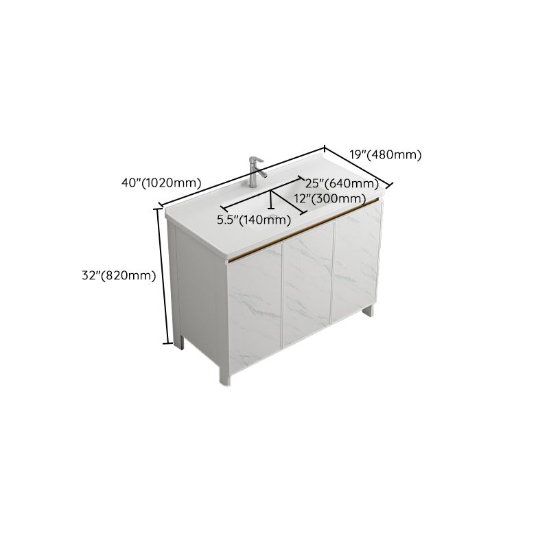 Free Standing Vanity Set White Drawer Faucet Ceramic Sink Vanity Set with Mirror Clearhalo 'Bathroom Remodel & Bathroom Fixtures' 'Bathroom Vanities' 'bathroom_vanities' 'Home Improvement' 'home_improvement' 'home_improvement_bathroom_vanities' 1200x1200_f231f45c-c05a-480f-926e-b2937b009511