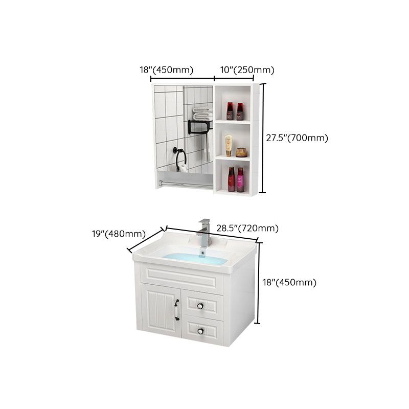 Freestanding Wood Mirror Included Sink Vanity with Sink for Bathroom Clearhalo 'Bathroom Remodel & Bathroom Fixtures' 'Bathroom Vanities' 'bathroom_vanities' 'Home Improvement' 'home_improvement' 'home_improvement_bathroom_vanities' 1200x1200_f23ffc5b-c90e-40b4-9c49-227cf3ef0901