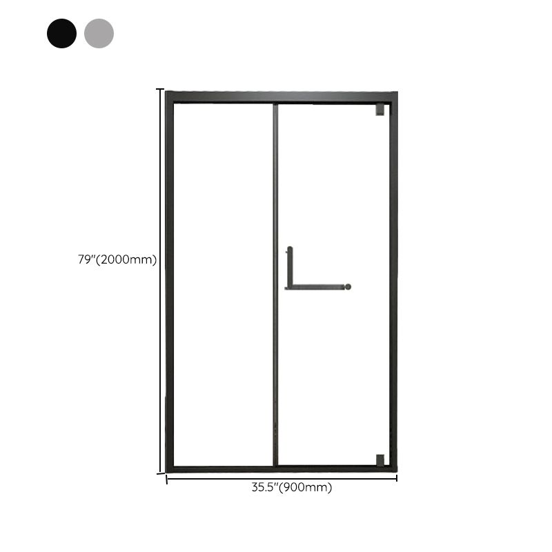 Glass and Metal Shower Bath Door Simple One-Line Shower Door Clearhalo 'Bathroom Remodel & Bathroom Fixtures' 'Home Improvement' 'home_improvement' 'home_improvement_shower_tub_doors' 'Shower and Tub Doors' 'shower_tub_doors' 'Showers & Bathtubs' 1200x1200_f2488112-c45e-41aa-8410-fad41fca145b