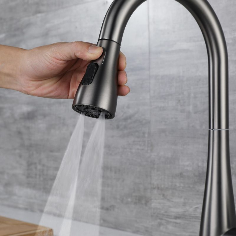 Pull down Kitchen Faucet Single Handle Faucet with Pull out Sprayer Clearhalo 'Home Improvement' 'home_improvement' 'home_improvement_kitchen_faucets' 'Kitchen Faucets' 'Kitchen Remodel & Kitchen Fixtures' 'Kitchen Sinks & Faucet Components' 'kitchen_faucets' 1200x1200_f250faf7-e474-47da-85df-ffef8be5c866