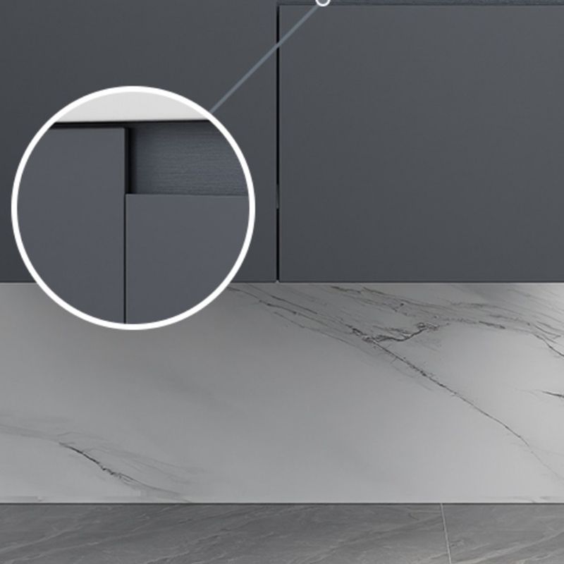 Grey Bath Vanity Wall Mount Rectangular Single Sink Mirror Metal Frame Vanity with Doors Clearhalo 'Bathroom Remodel & Bathroom Fixtures' 'Bathroom Vanities' 'bathroom_vanities' 'Home Improvement' 'home_improvement' 'home_improvement_bathroom_vanities' 1200x1200_f25c5c39-0ac0-4a03-acc4-2c1de1ea4362