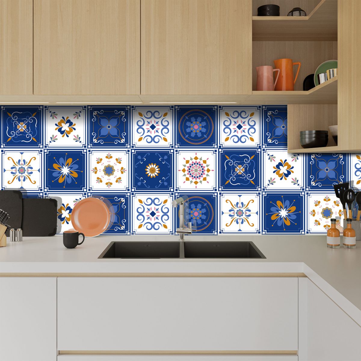 Square Peel & Stick Mosaic Tile PVC Waterproof Mosaic Tile Wallpaper Clearhalo 'Flooring 'Home Improvement' 'home_improvement' 'home_improvement_peel_stick_blacksplash' 'Peel & Stick Backsplash Tile' 'peel_stick_blacksplash' 'Walls & Ceilings' Walls and Ceiling' 1200x1200_f26d5bfd-bc2d-470d-8d47-d77a0cba1c2a